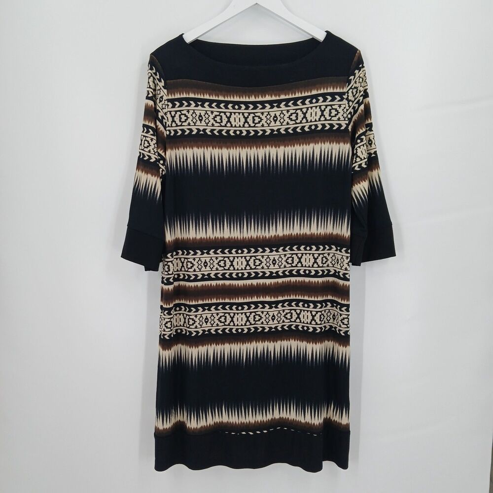 womans Emma & Michele Striped Short Sleeve Sweater Mini Dress size XL